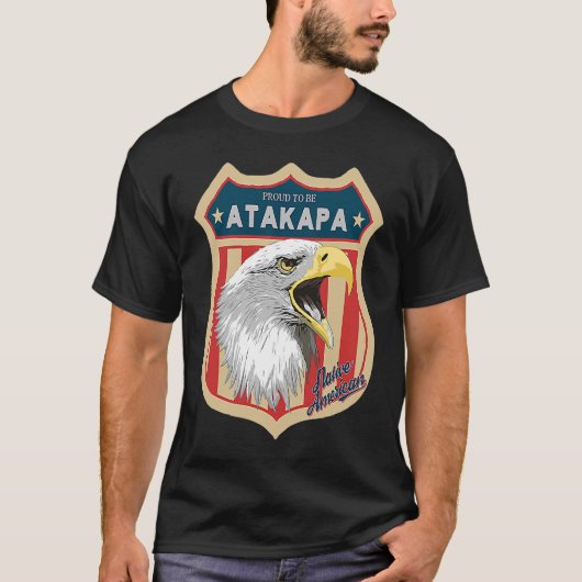 アタカパ部族先住民アメリカインディアンプライドリスペクト Tシャツ (正面)