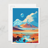 アタカマデザートチリトラベルヴィンテージイラストレーション ポストカード (正面/裏面)