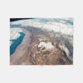 アタカマ砂漠とアンデスの塩フラッツ フリースブランケット (正面(横))