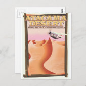 アタカマ砂漠の冒険の旅行ポスター。 ポストカード (正面/裏面)