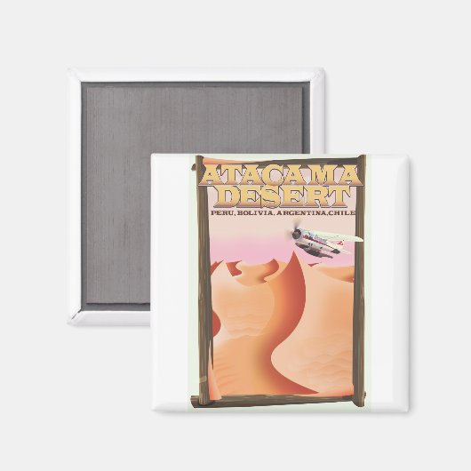 アタカマ砂漠の冒険の旅行ポスター。 マグネット (正面/裏面)