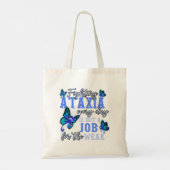 アタキア認識度ピースラブホープ我々衣服ブルーT-Sh トートバッグ (裏面)