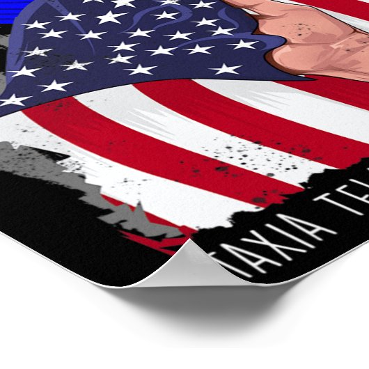 アタキシアテレンジエクタシア認識度アメリカ国旗の青 ポスター (角)