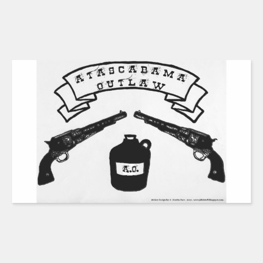 アタスカバマ・ステッカー 長方形シール (正面)