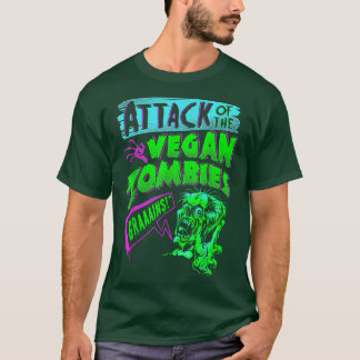 アタックオブザゾンビビーガンベジタリアンハロウィーン Tシャツ