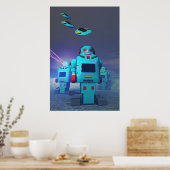アタックプリントのロボット玩具 ポスター (キッチン)
