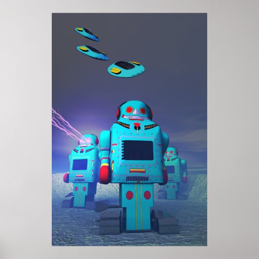 アタックプリントのロボット玩具 ポスター (正面)
