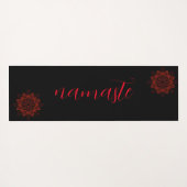 アタトーニナマステリバーシブルレッドブラック楕円 ヨガマット (裏面(横))