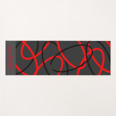 アタトーニナマステリバーシブルレッドブラック楕円 ヨガマット (正面(横))