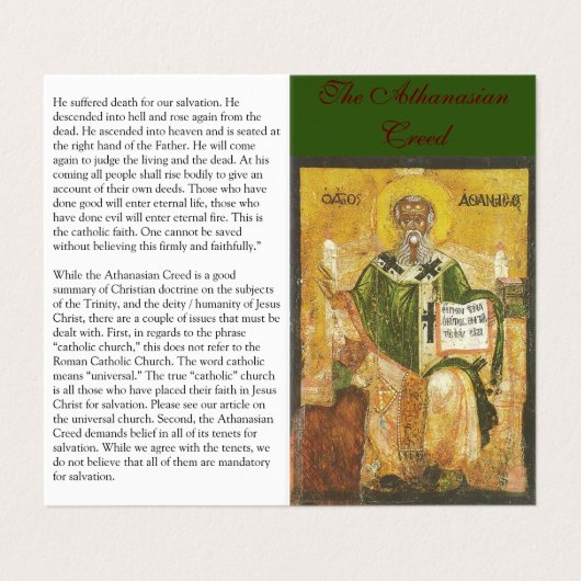 アタナシアンクレード – 祈りの言葉カード 名刺 (外部フラット)