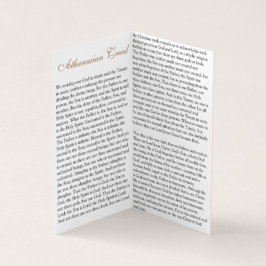 アタナシアンクレード – 祈りの言葉カード 名刺 (内部)