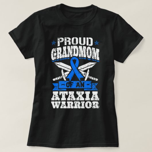アタ誇りを持ったキシア戦士ブルー認識度の祖母 Tシャツ (デザイン正面)