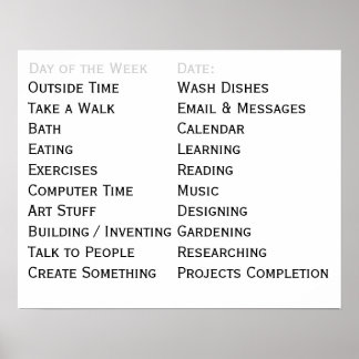 アダプティブリビングツール毎日のタスク一覧に表示するタスク ポスター