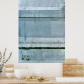 「アダマント」ブルー抽象芸術アート ポスター (キッチン)