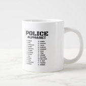 アダムからゼブラまでの警察文字 ジャンボコーヒーマグカップ (右)