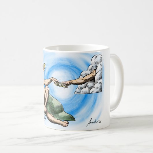 アダムが最初の変わり者として コーヒーマグカップ (正面右)