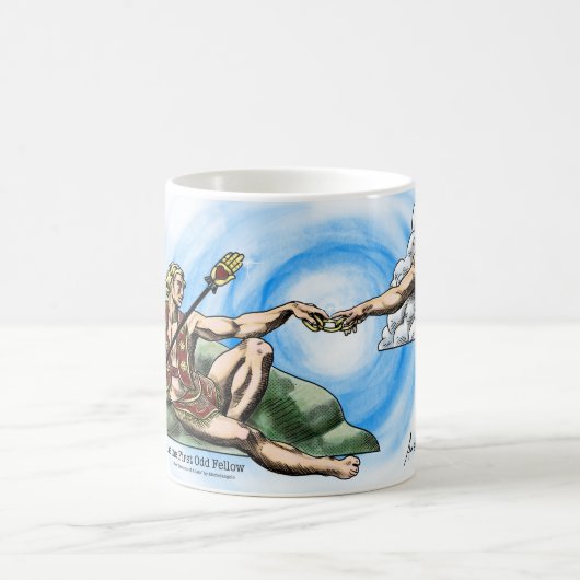 アダムが最初の変わり者として コーヒーマグカップ (中央)