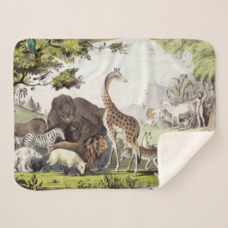 アダムが生き物の名前を付ける シェルパブランケット