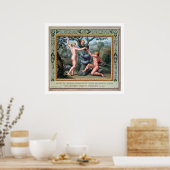 アダムとエバと蛇、イラストレーション ポスター (キッチン)