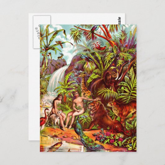 アダムとエバのはがき ポストカード (正面/裏面)