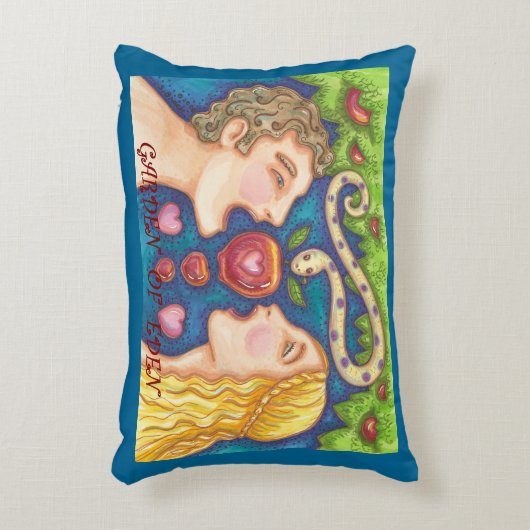 アダムとエバのリンゴ誘惑アクセント枕 アクセントクッション (正面(垂直))