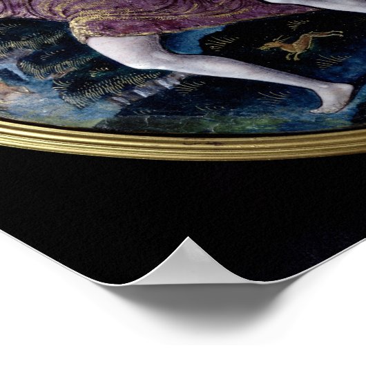 アダムとエバを描いた楕円形の額 ポスター (角)