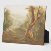 アダムとエバを楽園で考えるサタン フォトプラーク (側面)