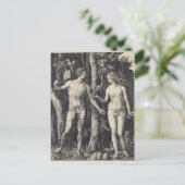 アダムとエバ、アルブレヒト・デューラーによる彫刻 ポストカード (スタンド正面)
