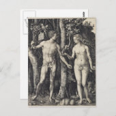 アダムとエバ、アルブレヒト・デューラーによる彫刻 ポストカード (正面/裏面)