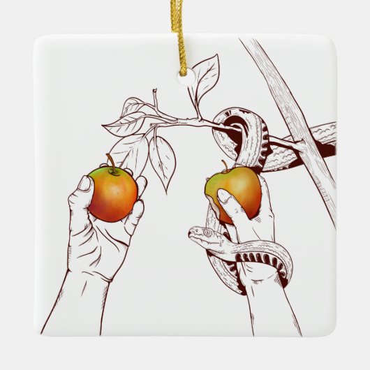 アダムとエバ セラミックオーナメント (正面)