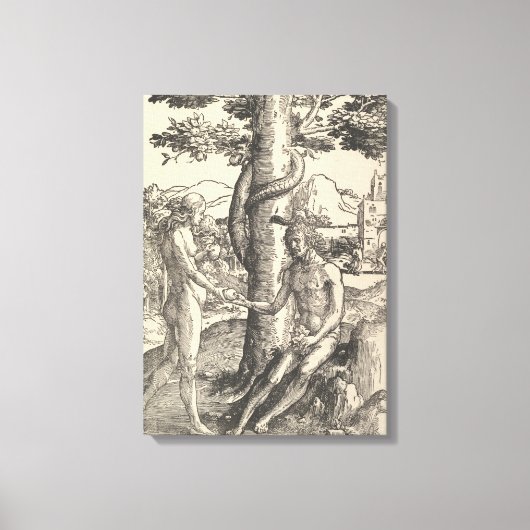 アダムとエバ:人間の秋(ルーカス・ヴァン・レイデン) キャンバスプリント (正面)