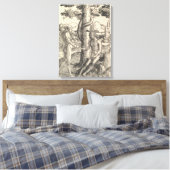 アダムとエバ:人間の秋(ルーカス・ヴァン・レイデン) キャンバスプリント (インサイチュ (寝室))