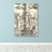 アダムとエバ:人間の秋(ルーカス・ヴァン・レイデン) キャンバスプリント (インサイチュ (ウッドフロア))