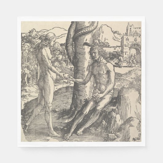 アダムとエバ:人間の秋(ルーカス・ヴァン・レイデン) スタンダードランチョンナプキン (正面)