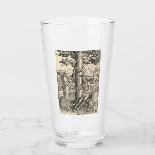 アダムとエバ:人間の秋(ルーカス・ヴァン・レイデン) タンブラーグラス (正面)