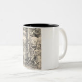 アダムとエバ：人間の秋（ルーカス・ヴァン・レイデン） ツートーンマグカップ (正面右)