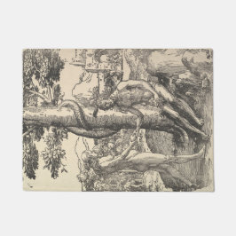 アダムとエバ：人間の秋（ルーカス・ヴァン・レイデン） ドアマット