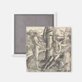 アダムとエバ：人間の秋（ルーカス・ヴァン・レイデン） マグネット (正面/裏面)