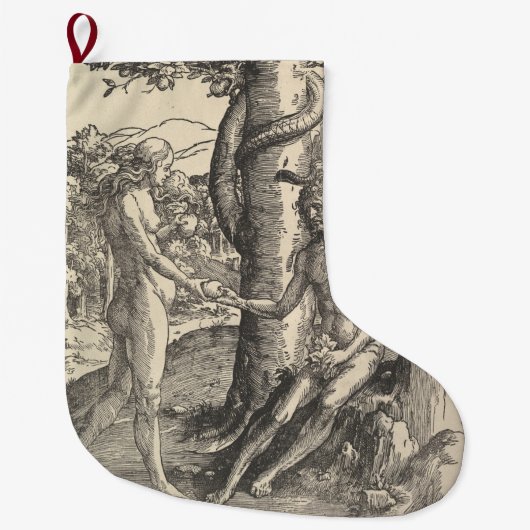アダムとエバ：人間の秋（ルーカス・ヴァン・レイデン） ラージクリスマスストッキング (正面)