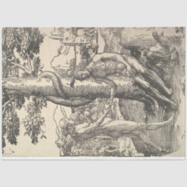 アダムとエバ:人間の秋(ルーカス・ヴァン・レイデン) 薄葉紙