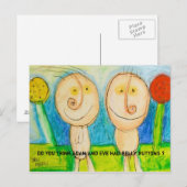 アダムと考えエバに腹のボタンが付いてたの？ ポストカード (正面/裏面)