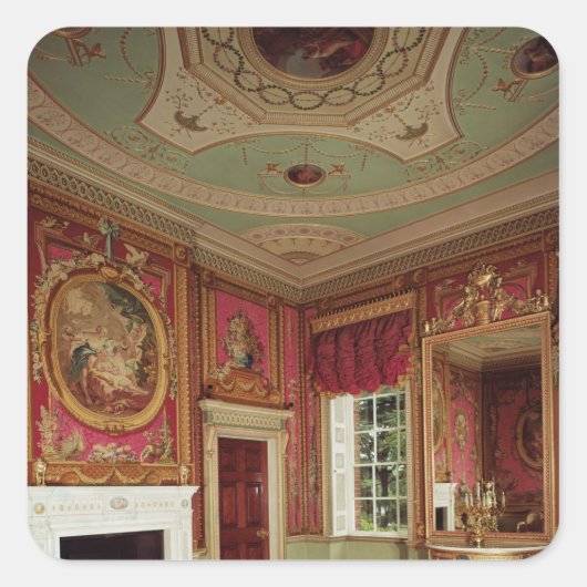 アダムによるサイドテーブル、桟橋ガラスと暖炉 スクエアシール (正面)