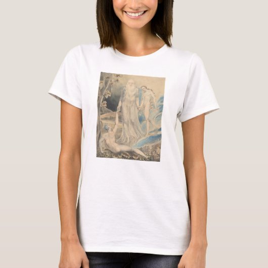 アダムにイブを持って来る神の存在の天使 Tシャツ (正面)