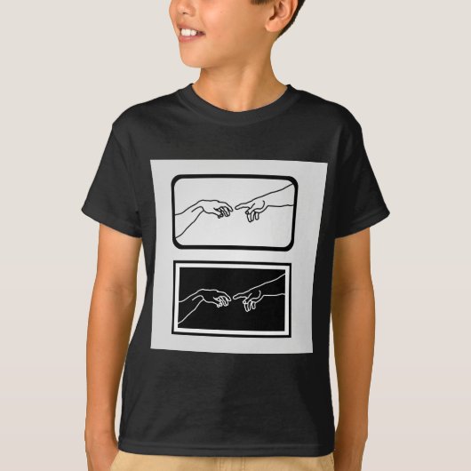 アダムの作成を示す手 Tシャツ (正面)