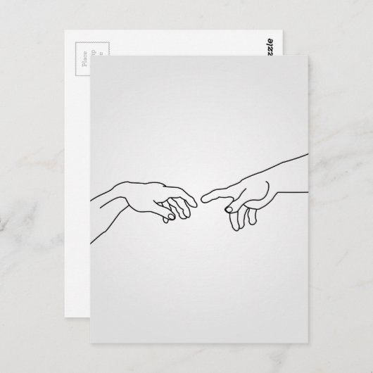 アダムの創造を示す手 ポストカード (正面/裏面)