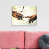 アダムの創造 – ハンズミケランジェロ1475 - 1564 キャンバスプリント (インサイチュ (リビング))