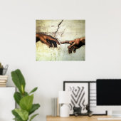 アダムの創造 – ハンズミケランジェロ1475 - 1564 ポスター (ホームオフィス)