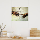 アダムの創造 – ハンズミケランジェロ1475 - 1564 ポスター (キッチン)