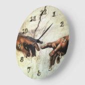 アダムの創造 – ハンズミケランジェロ1475 - 1564 ラージ壁時計 (傾斜)