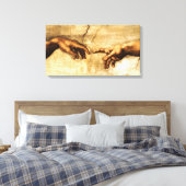 アダムの創造。神の手。ミケランジェロ キャンバスプリント (インサイチュ (寝室))